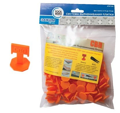 2707104 система выравнивания плитки toolberg зажим 100шт