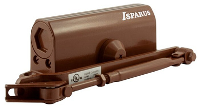 доводчик дверной нора-м 410f isparus с фиксацией коричневый морозостойкий 15-60кг