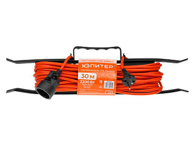 jp8402-03 удлинитель на рамке 30м (1 роз., 2,2квт, б/з, пвс,2х1) юпитер