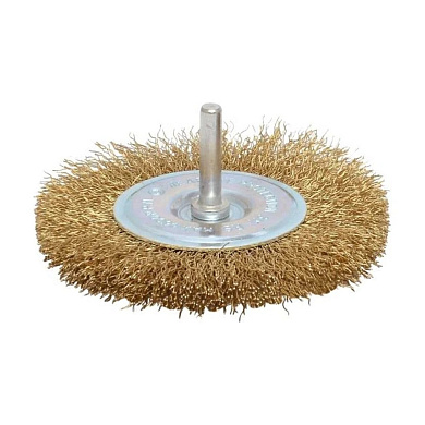 щётка плоская hardcore для дрели 100мм волнистая латунир.проволока