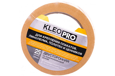 kleo pro клейкая лента двусторонняя 38мм 25м на тканевой основе