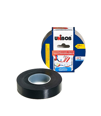 изолента unibob 19мм 5м самослипающаяся черная