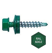 саморез кровельный ral6002 4,8х70 зелёный
