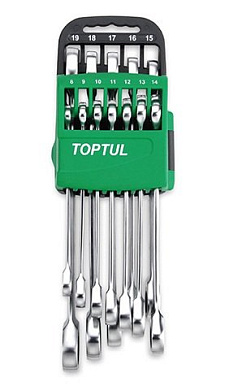 gscq0901 набор ключей toptul комбинированных c трещоткой 8-19мм 9пр.