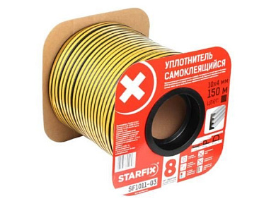 sf1011-03 уплотнитель гаражный "e" черный 10х4мм starfix одинарный