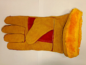 краги спилковые "русские львы" мех люкс