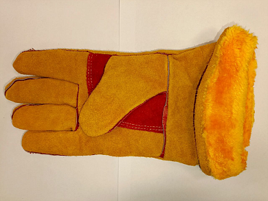 краги спилковые "русские львы" мех люкс