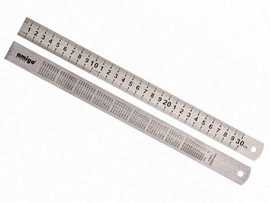 75030 линейка металлическая amigo 300мм
