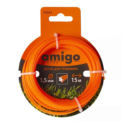 70341 леска для триммера "звезда" 1.5мм 15м amigo