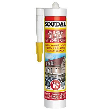 герметик силиконовый универсальный soudal черный 280мл 109840