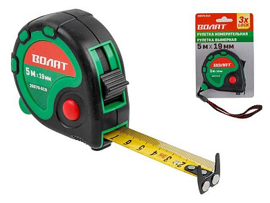 20070-519 рулетка  5м/19мм обрезин. корп. волат