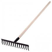 61742 грабли сибртех прямые 14 зубьев с черенком