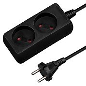 jp8101-29 удлинитель 3м (2 роз., 2,2квт, б/з, пвс 2х0,75) черный, юпитер