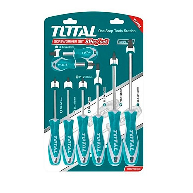 набор отверток total 8шт tht250608