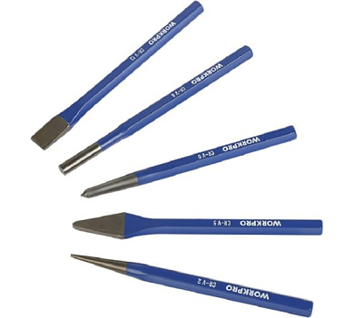 wp201303 набор кернов и зубил (5шт) workpro