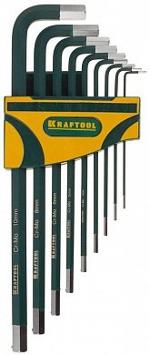 27445-h9 набор ключей имбусовых kraftool hex 1,5-10мм из 9шт