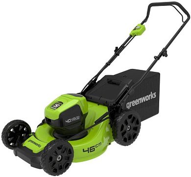 2506807 аккумуляторная газонокосилка 46см greenworks gd40lm46sp без акб и зу