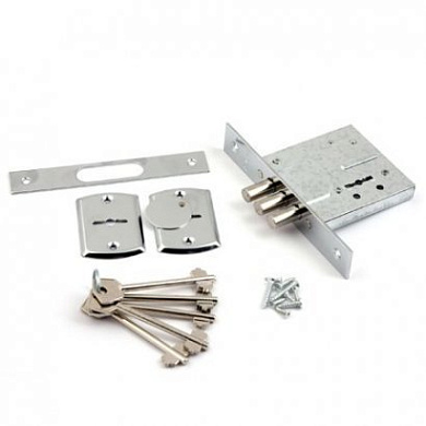 замок врезной сувальдный avers r12/s6-cr (5 keys. shank 50mm)