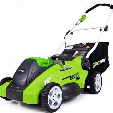 акк. газонокосилка 40см greenworks g40lm40 40b