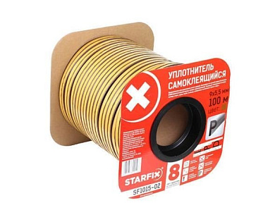 sf1015-02 уплотнитель гаражный "p" коричневый 9х5.5мм starfix одинарный