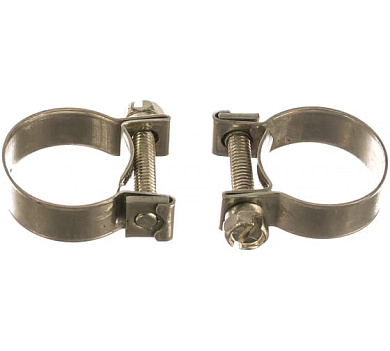 475073  хомут металл.сибртех mini нерж. 18-20мм, 2 шт, ширина 9мм, винтовые