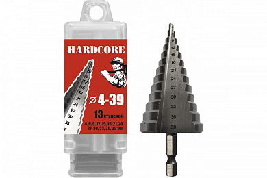 сверло по металлу hardcore 4-39мм шаговое 13ступеней