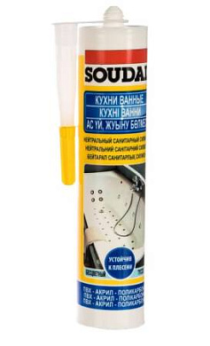 герметик силиконовый soudal санитарный нейтральный бесцветный 280мл арт.118311
