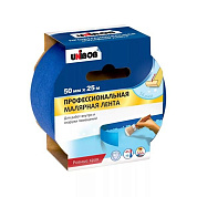 лента малярная проф.для наружных работ unibob 50мм 25м синяя (89343)