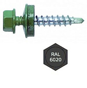 саморез кровельный ral6020 4,8х70 темно-зелёный