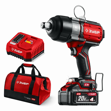 гбу-1000-41 акк.гайковерт ударный зубр 20в li-ion 1000нм 4 а/ч