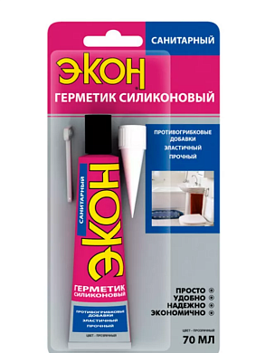 герметик силиконовый санитарный экон 70мл белый