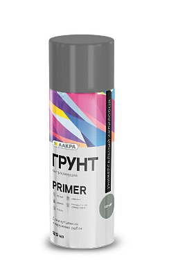 грунт аэрозольный лакра универсальный серый 89