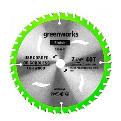 2943307 диск пильный  greenworks 184*40*20