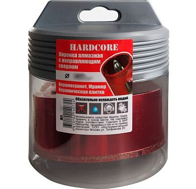 сверло-коронка hardcore 80мм алмазное по кафелю и керамограниту