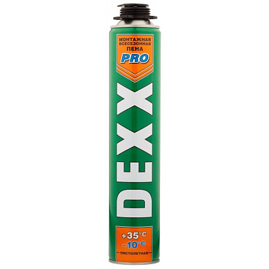41126 пена монтажная dexx пистолетная 750мм всесезонная