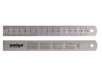 75015 линейка металлическая amigo 150мм