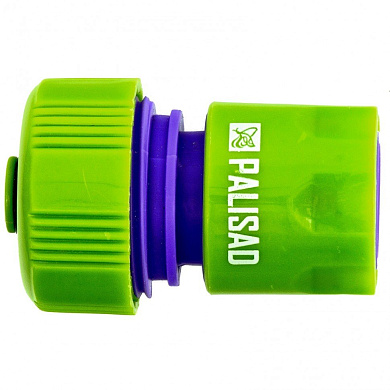 66165 соединитель быстросъемный для шланга palisad 3/4" аквастоп