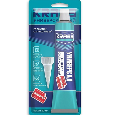 герметик силиконовый krass универсальный бесцветный 80мл