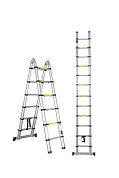 st9733-044 лестница startul телескопическая 2х7 ступ.209/440см алюминиевая