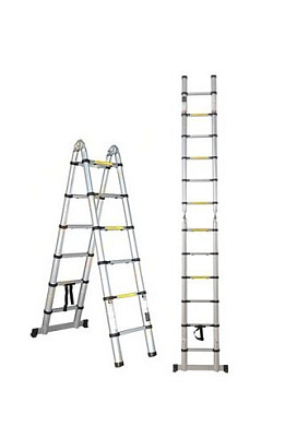 st9733-044 лестница startul телескопическая 2х7 ступ.209/440см алюминиевая