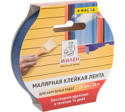 лента малярная милен 25мм 25м фасадная синяя