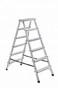 двухсторонняя стремянка алюмет 6 ступеней ad7206