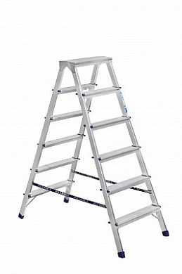 двухсторонняя стремянка алюмет 6 ступеней ad7206