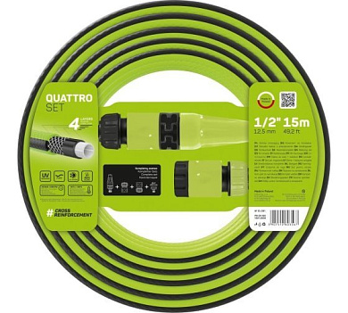 шланг cellfast quattro 1/2 15м + комплект соед.