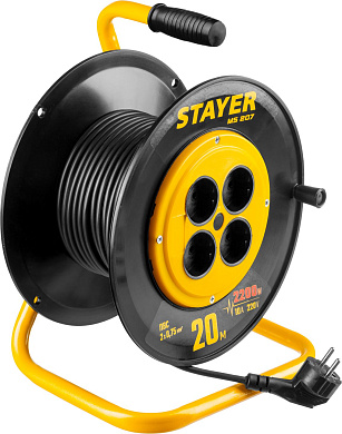 55073-20_z01 удлинитель stayer на катушке 20м 4гн 2200вт пвс2х0,75мм2