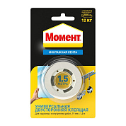 лента двусторонняя момент клеящея 1,5м 19мм 12кг