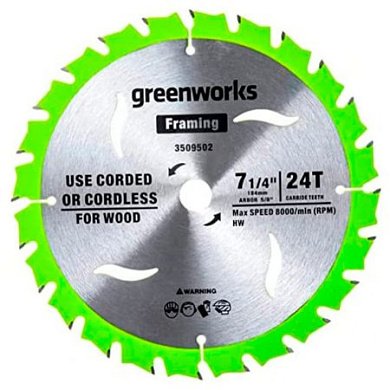 2943407 диск пильный  greenworks 184*24*20
