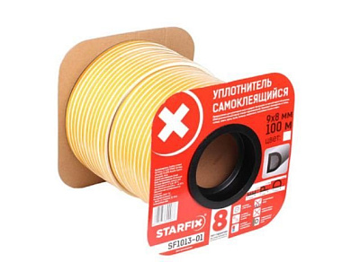 sf1013-01 уплотнитель гаражный "d" белый 9х8мм starfix одинарный