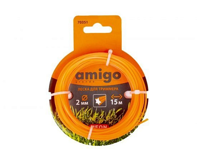 70351 леска для триммера "звезда" 2мм 15м amigo