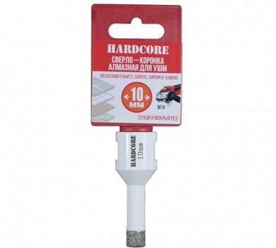 коронка для ушм hardcore 10мм алмазная по керамограниту